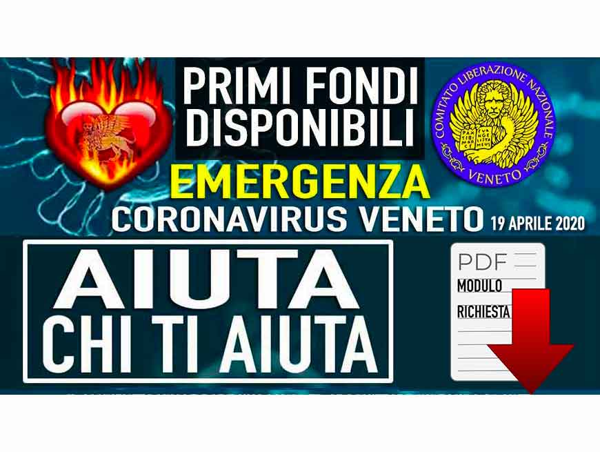 NEWS: Aiuti ai nostri Fratelli VENETI - Modello di richiesta aiuti ora disponibile.