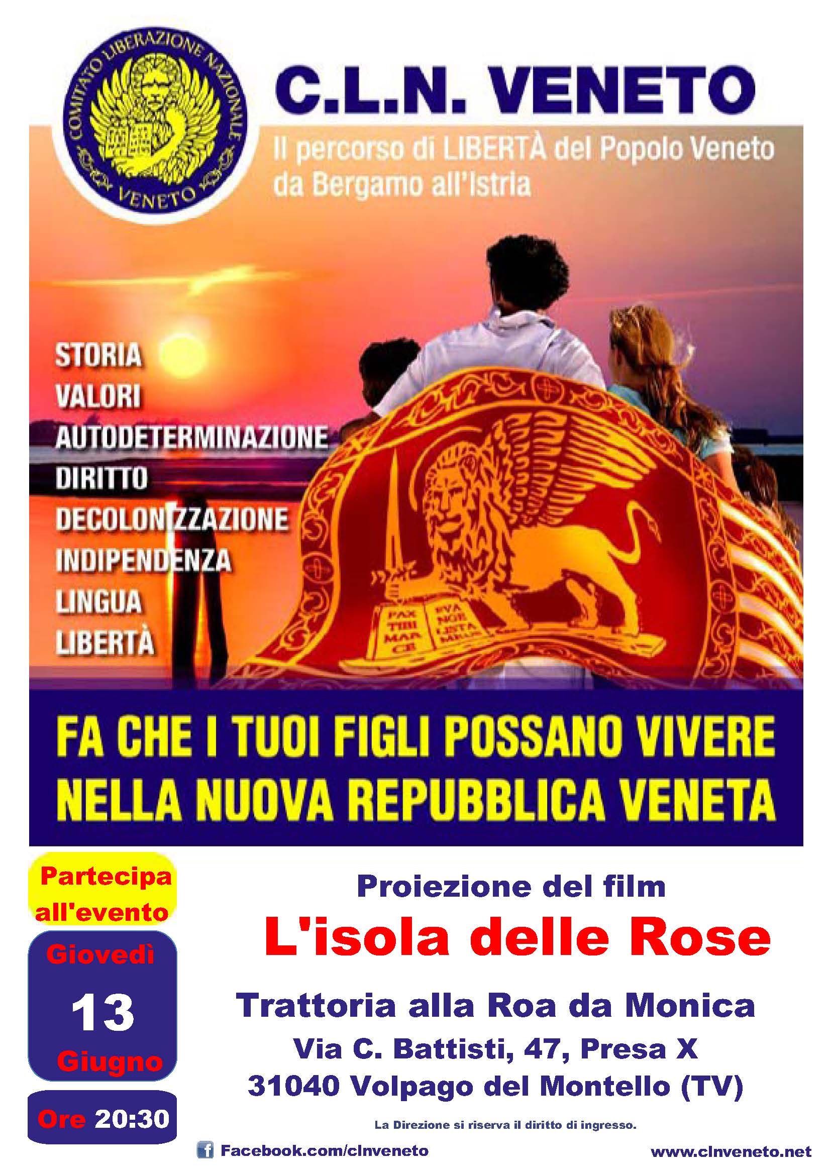 Film - L'isola delle Rose - Volpago del Montello TV13-06-2024 @ Trattoria alla Roa da Monica